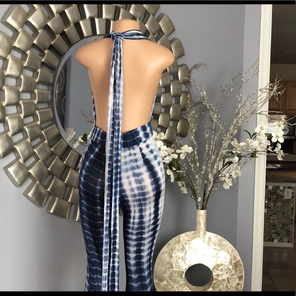 Blue & White Tie Dye Multi Wrap Jumper - Picture 4 of 8